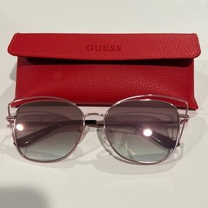 NWT Guess Rose Gold Wired Cat Eye Sunglasses